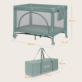Lionelo - Utazóágy LAURA zsályazöld