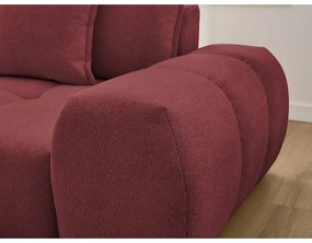 Borvörös zsenília kinyitható-tárolóhelyes sarokkanapé (bal oldali-heverő résszel) Everest – Bobochic Paris