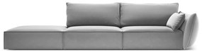Világosszürke bársony kanapé, jobb oldali 264 cm Vanda – Mazzini Sofas