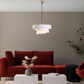 Stage 14714 fehér fém és szövet függőlámpa, Ø40 cm