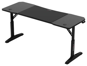 Gamer asztal, elektromos íróasztal Hero fekete carbon 160 × 60 cm