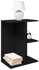 Éjjeliszekrények 2 db fekete tölgy 46,5x29x61 cm gépelt fa