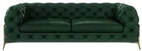 Sötétzöld bársony kanapé 225 cm Chelsea Bis – Ropez