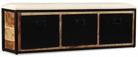tömör mangófa tárolópad 3 fiókkal 120 x 30 x 40 cm