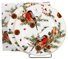 Karácsonyi porcelán desszertes tányér szett 2db-os 19 cm díszdobozban Christmas Birds