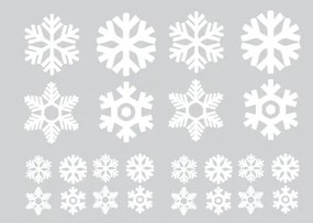 Karácsonyi ablak matrica hógolyók hópelyhek