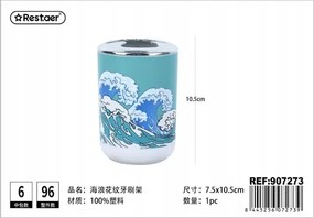 Stílusos fogkefetartó hullám motívummal