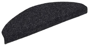 10 db fekete tűlyukasztott öntapadó lépcsőszőnyeg 65x21x4 cm