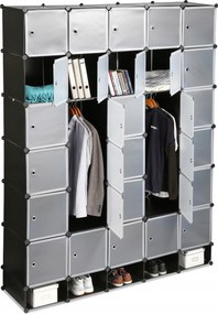 Relaxdays szekrény 10024527_46 180 x 234 x 46,5 cm gyöngyházfekete,