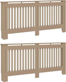 vidaXL Radiátor fedezék 2 pcs Barna 172 x 19 x 81,5 cm Faanyag