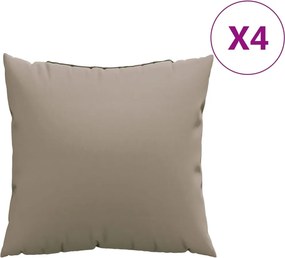vidaXL 4 db tópszínű szövet kanapépárna 60 x 60 cm