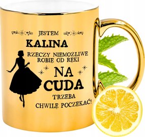 Prémium Arany Csillogó Bögre Kalina Ajándék Nyomtatott Fotóval