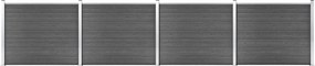 vidaXL fekete WPC kerítéspanelszett 699 x 146 cm