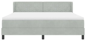 Boxspring Ágy Mattal Világosszürke 180x200 cm Bársony