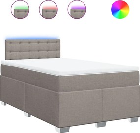 vidaXL tópszínű szövet rugós ágy matraccal 120 x 190 cm