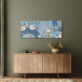 Kép - kék virágok (120x50 cm)