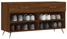 barna tölgy színű szerelt fa cipőpolc 102x35x55 cm