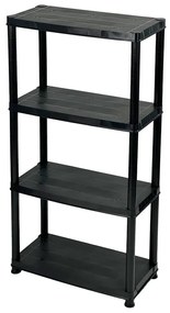 Fekete műanyag polcos tároló állvány 61x130 cm – Addis