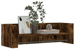 füstölt tölgy színű szerelt fa fali polc 100 x 35 x 30,5 cm