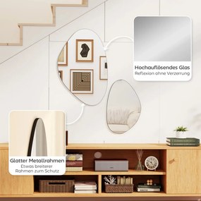 2 darabos falitükör szett, 70 x 46 cm, 49,5 x 31 cm, fémkeretes ablaktükör, fekete