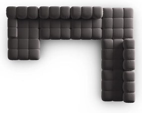 Sötétszürke bársony kanapé 379 cm Bellis – Micadoni Home