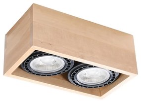 Sollux SL.0916 - Mennyezeti lámpa QUATRO 2xGU10/40W/230V bükkfa