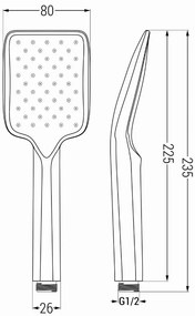 Mexen tartozékok - 1 pontos kézizuhany készlet R-62, arany, 785626052-50
