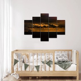 Egy vitorlás naplementekor képe (150x105 cm)