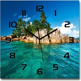 Nagy üveg falióra Trópusi sziget 60x60