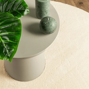 HUARTE krémszínű rövid szálú puha és mosható szőnyeg Ø 120 cm