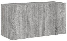 szürke sonoma színű falra szerelhető TV-szekrény 80 x 30 x 41cm