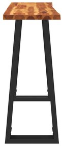 tömör akácfa konzolasztal természetes éllel 110x35x80 cm