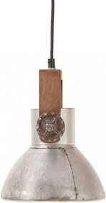 Ezüstszínű kerek ipari függőlámpa 25 w 19 cm e27