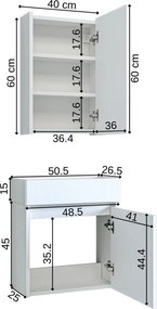 Mosdószekrény, 50,5 cm – TR283VLN1256