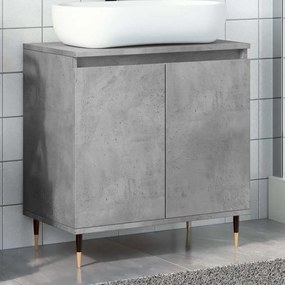 Betonszürke szerelt fa fürdőszobaszekrény 58x33x60 cm