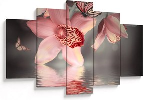 Kép - Virágok és pillangó (150x105 cm)