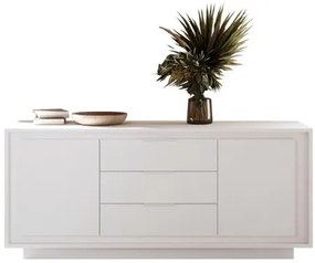 SKY 2.0 komód 2 ajtóval és 3 fiókkal, fehér matt lakkozott vázzal és előlapokkal
