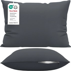 Párnahuzat 40x40 cm Pamut 100% Sima Erős Sötétszürke