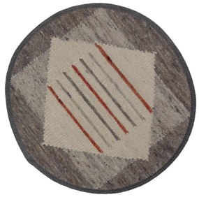Vastag gyapjú kör szőnyeg Rustic 73x79 kézi és gépi szövésű gyapjú szőnyeg