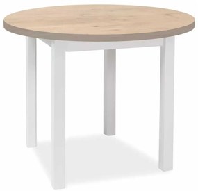 Adam étkezőasztal - 80 cm átmérő, lancelot tölgy / fehér