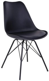 Oslo design szék, fekete PU, fém láb