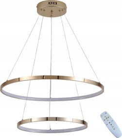 Mennyezeti Lámpa 2 Gyűrűs arany függeszték Led Csillár Távirányító 40/60cm