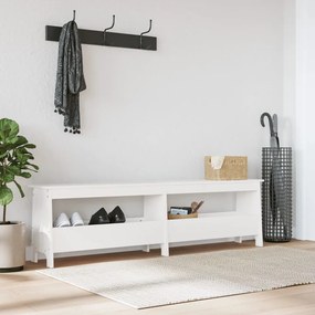 fehér tömör fenyőfa előszoba pad 160x28x45 cm