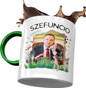 Bögre Zöld András Duda PiS elnök Ajándék Nyomtatott Fotóval