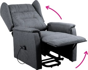 Állítható relaxációs fotel, világosszürke, DOURO