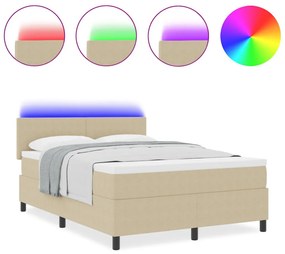 Boxspring Ágy matraccal és LED világítással Zöld Szürke 140x200 cm Bársony Szövet