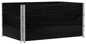 vidaXL fekete tömör fenyőfa kerti növénytartó 120 x 80 cm