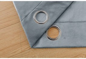 Sötétítő függöny VELVET szürke-kék 140x250 cm (2 db), fém gyűrűk