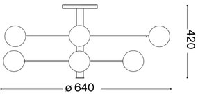 Ideal Lux - LED Csillár rúdon COSMOPOLITAN 8xG9/3W/230V átm. 64 cm fekete