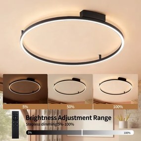 Brilagi - Dimmelhető LED lámpatest PORTOFINO LED/60W/230V átm. 80 cm fekete + távirányító